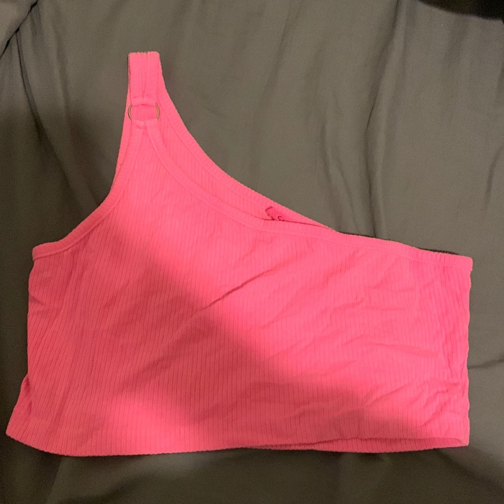 Pink One Shoulder LF crop top